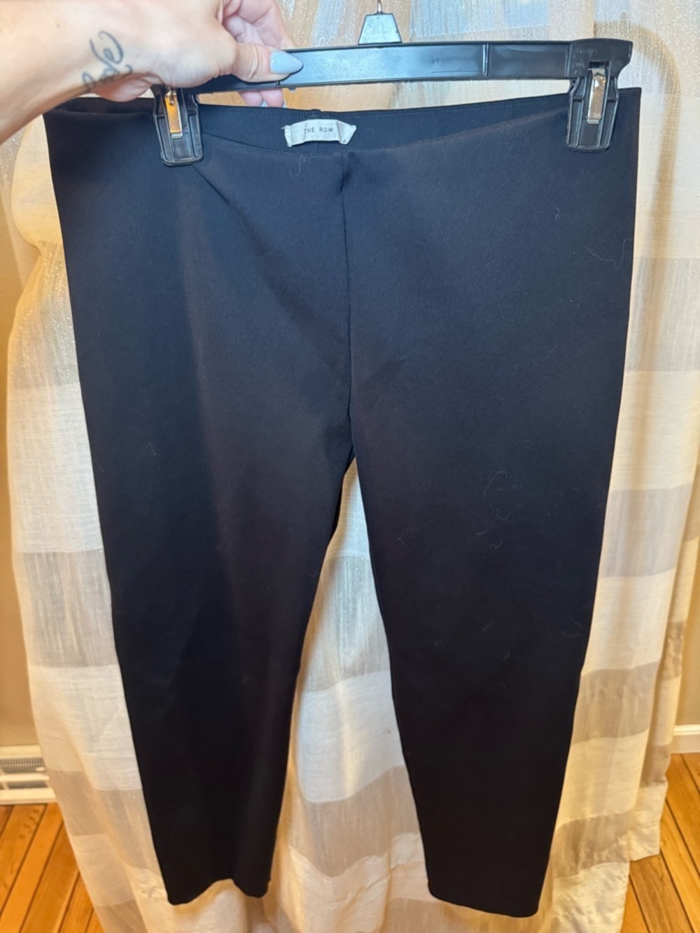 The Row Black Slim Cropped Trousers
